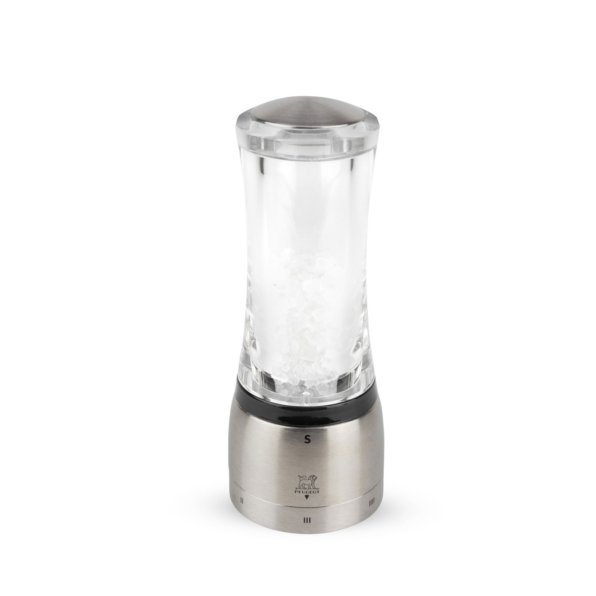 DAMAN U'SELECT SALT MILL ACRYLIC-STAINLESS STEEL FINISH 16CM 