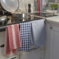 KENSINGTON STRIPE TEA TOWEL BLACK SET OF 3