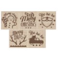 XMAS ENGRAVED WOODEN CUBE FOR COOKIES