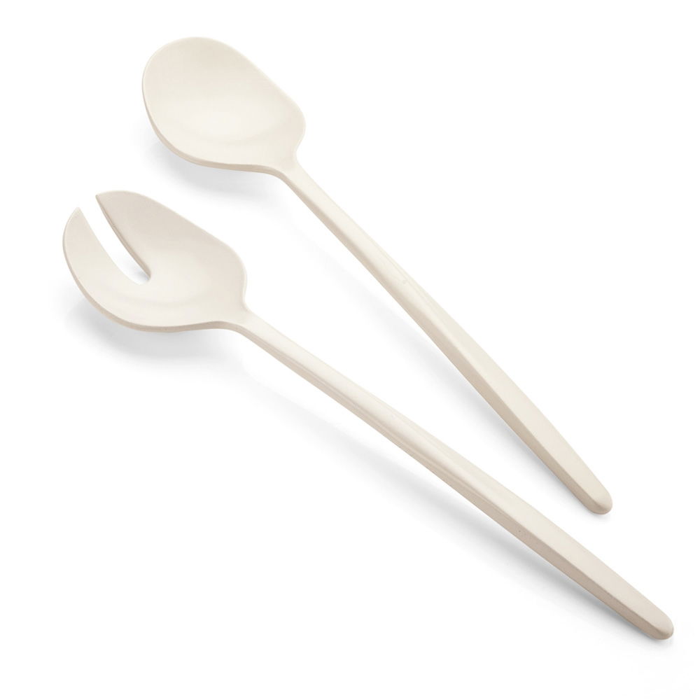 MILK WHITE SALAD SERVERS TIERRA