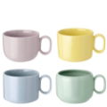 MIX'N'MATCH MUGS  4 PCS    BLUE  YELLOW  PINK  GREEN