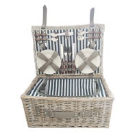 4 PERSON TRADITIONAL HAMPER BLUE STRIPE LINER