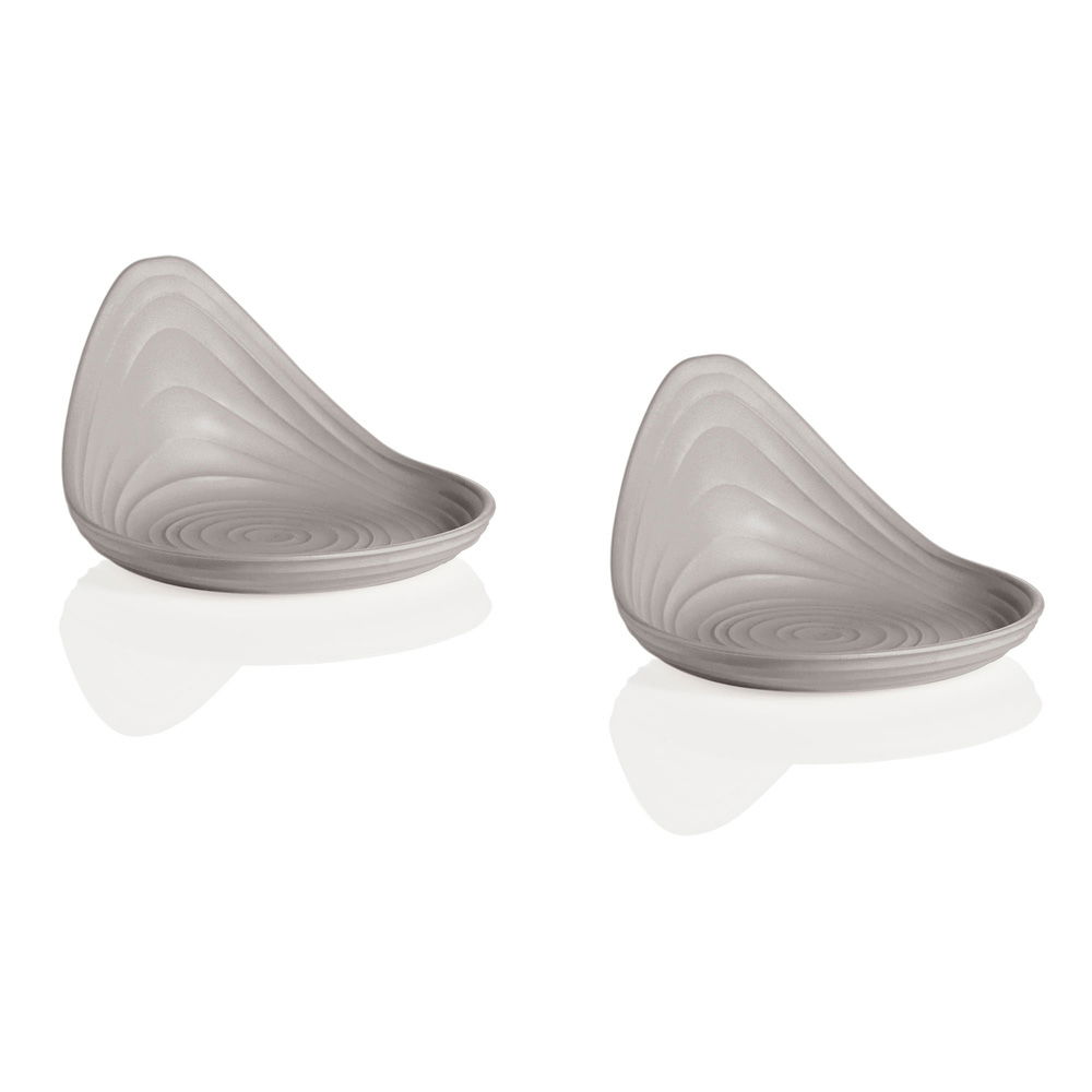 SET OF 2 SNACK DISHES TAUPE