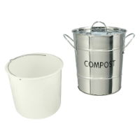 COMPOST PAIL, STAINLESS STEEL