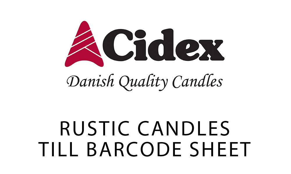 RUSTIC CANDLES TILL BARCODE SHEET TILE