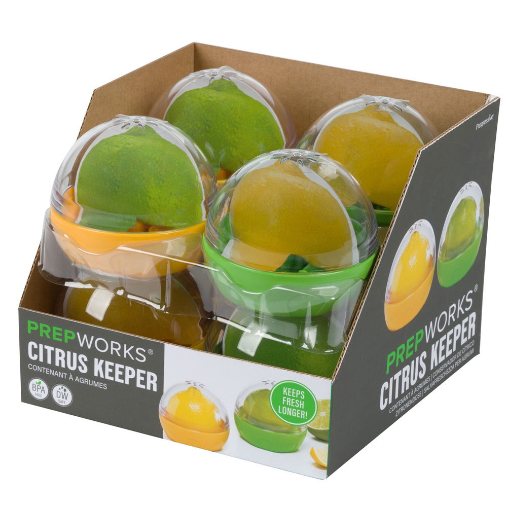 CITRUS KEEPER YELLOW & GREEN DISPLAY OF 8