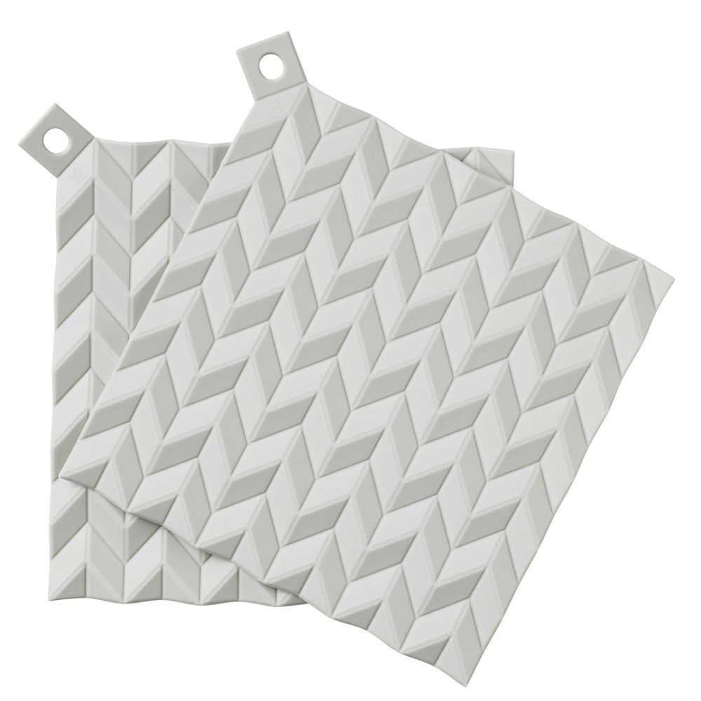 HOLD ON POT HOLDERS  2 PCS   LIGHT GREY