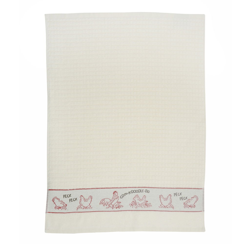 PECKING ORDER TERRY TEA TOWEL 50X 65CM