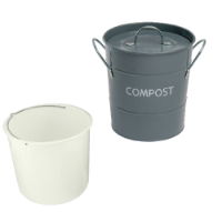 COMPOST PAIL GREY 22CM DIA