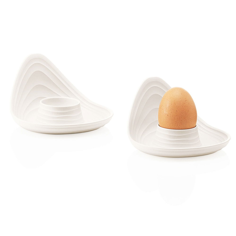 SET OF 2 EGG CUPS MILK WHITE