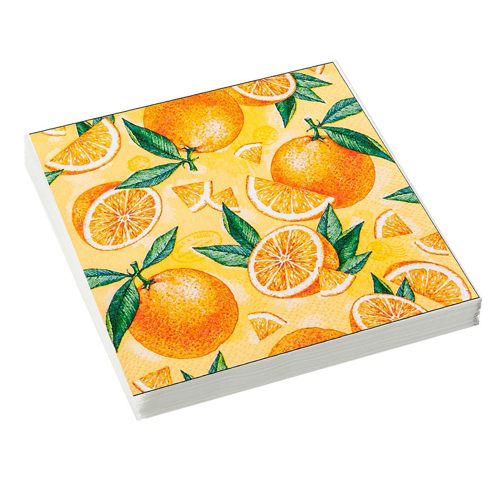 PIECES OF ORANGE 33 X 33CM 3 PLY PAPER NAPKINS