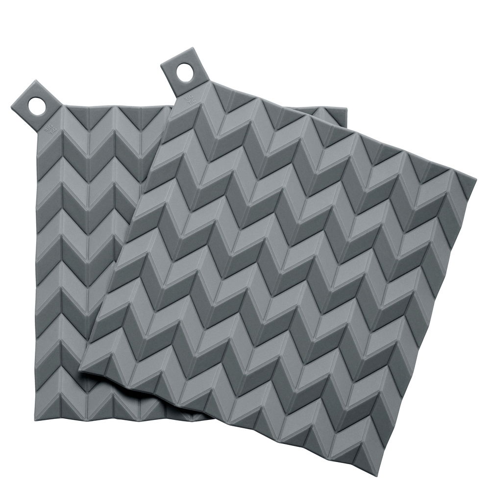 HOLD ON POT HOLDERS  2 PCS   GREY