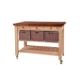 #CHERRY  WALNUT BLOCK TOP TROLLEY 3 DRAWER