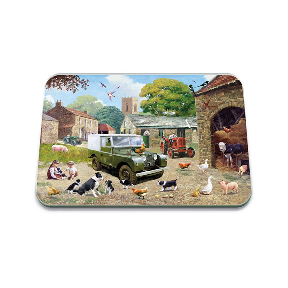 DOWN ON THE FARM 40 x 30CM MEDIUM GLASS WORKTOP PROTECTOR