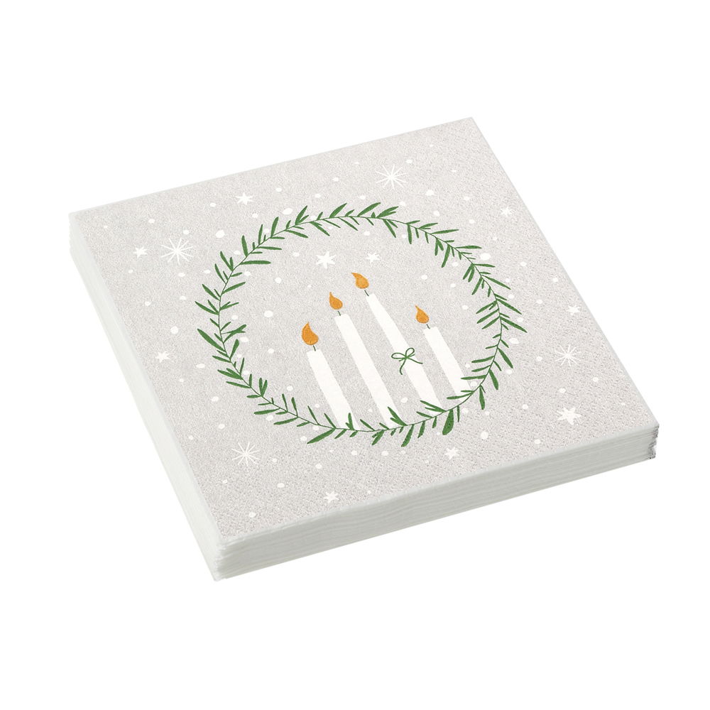 DELICATE WREATH PAPER NAPKINS 33 X 33CM