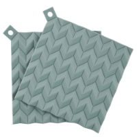 HOLD ON POT HOLDERS  2 PCS   DUSTY GREEN