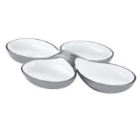 SKY GREY TWO-TONE SET OF 2 INTERLOCKING DISHES