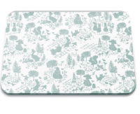 PETER RABBIT CLASSIC PATTERN GREEN GLASS WORKTOP PROTECTOR MEDIUM 40X30CM