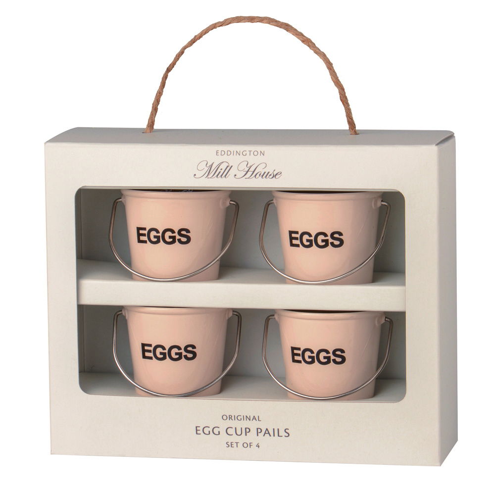 MILL HOUSE CREAM EGG CUP PAILS, BOILED EGGS, EGG CUPS, BREAKFAST, KTICHEN