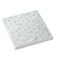 EMBOSSED SILVER STARS PAPER NAPKINS 33 X 33CM