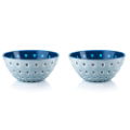 LE MURRINE SET OF 2 BOWLS, 12.5CM DIA, GUZZINI, HOME, DECOR, STYLISH, GLASSMAKING, BOWL, HOMEWARE, KITCHEN, BPA FREE, BUY ONLINE, TRADE, COOKSHOP, WHITE AND LIGHT BLUE