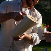 TIERRA PITCHER WITH LID CLAY