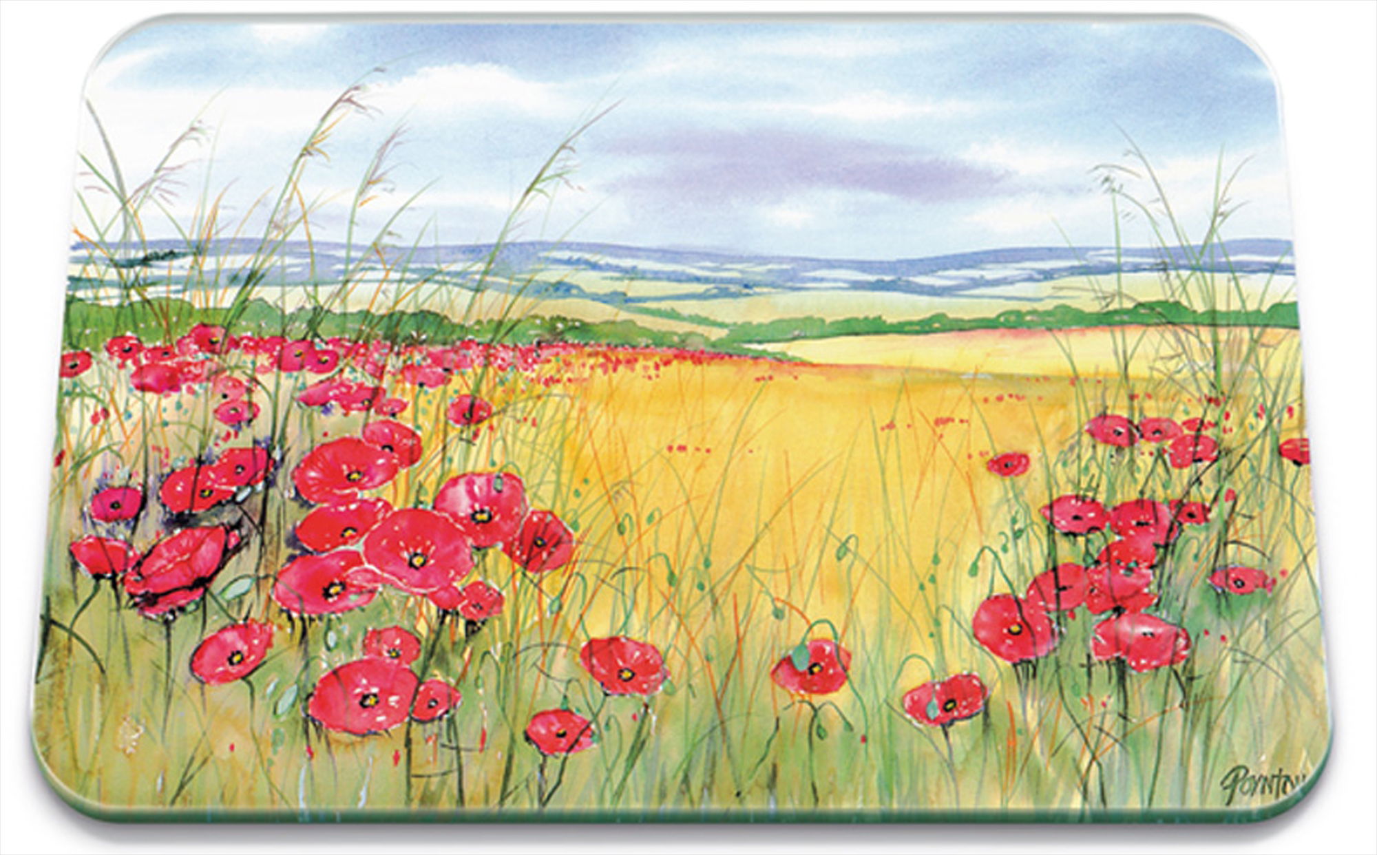 POPPIES GLASS WORKTOP PROTECTOR 40 X 50CM