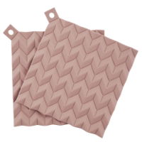 HOLD ON POT HOLDERS  2 PCS   MISTY ROSE