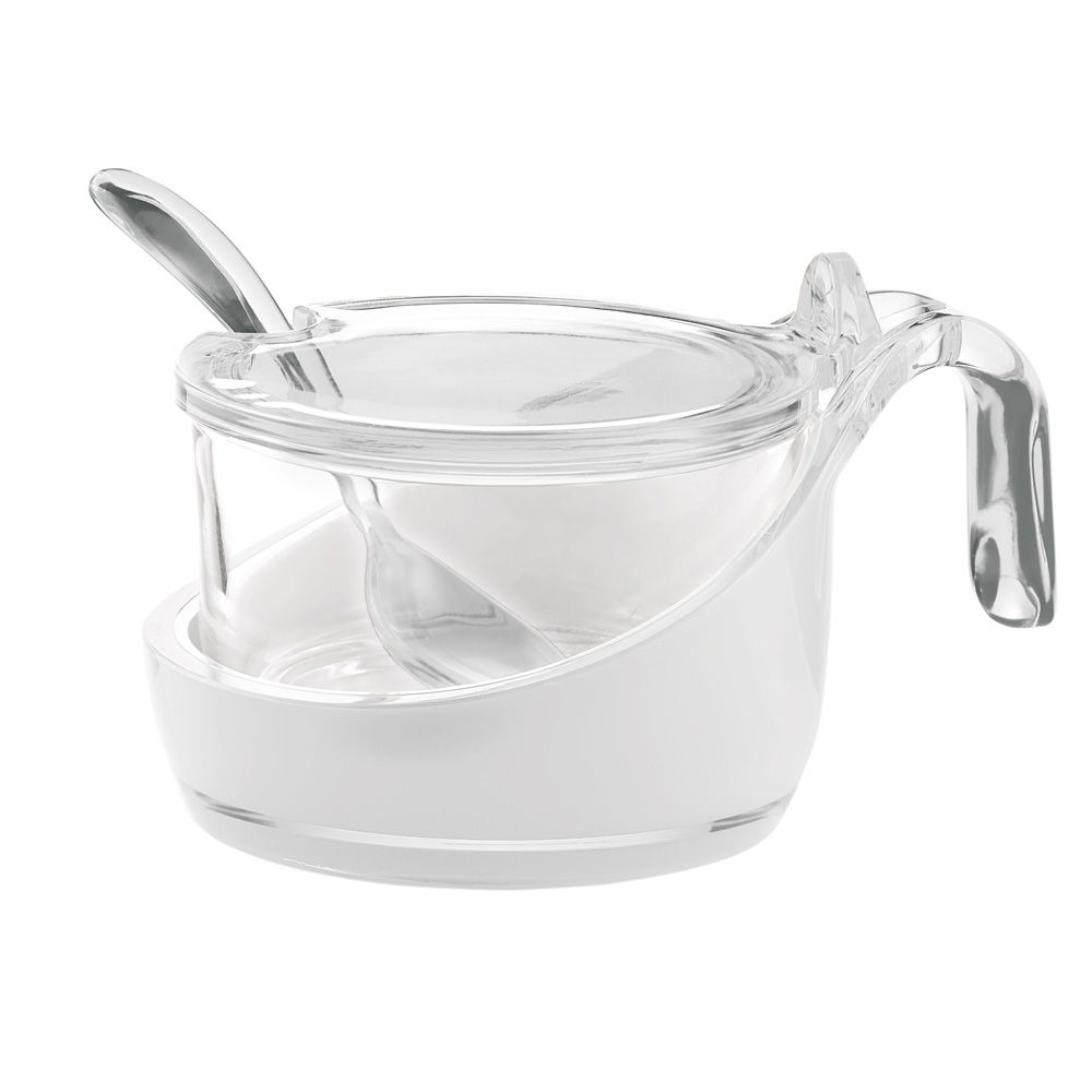 CLEAR TWO-TONE PARMESAN SERVER W/TEASPOON