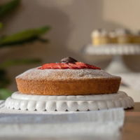 TIFFANY MILK WHITE FLAT CAKE STAND WITH DOME