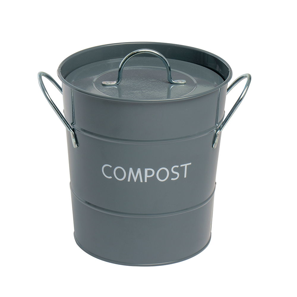 COMPOST PAIL GREY 22CM DIA