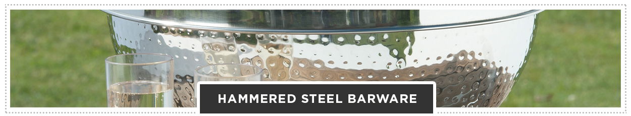 hammered steel barware