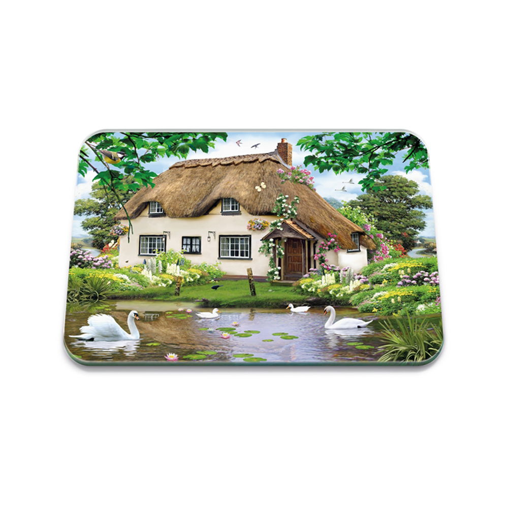 SWAN COTTAGE GLASS BOARD MEDIUM 40X30CM