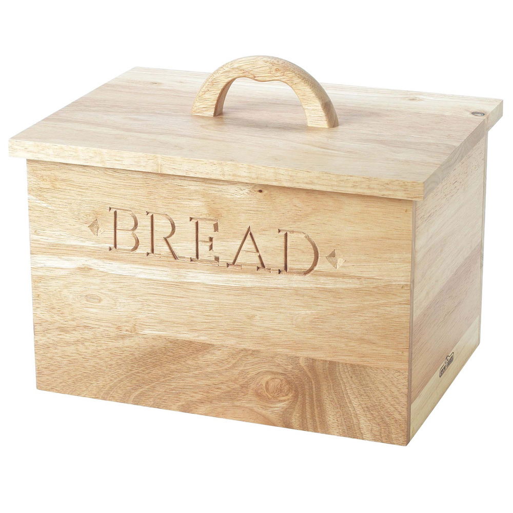 BEECHWOOD LIDDED BREAD BIN