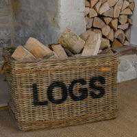 GRAND KUBU RATTAN LOG BASKET NO TEXT