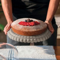 CLEAR CAKE SERVING SET 'TIFFANY'