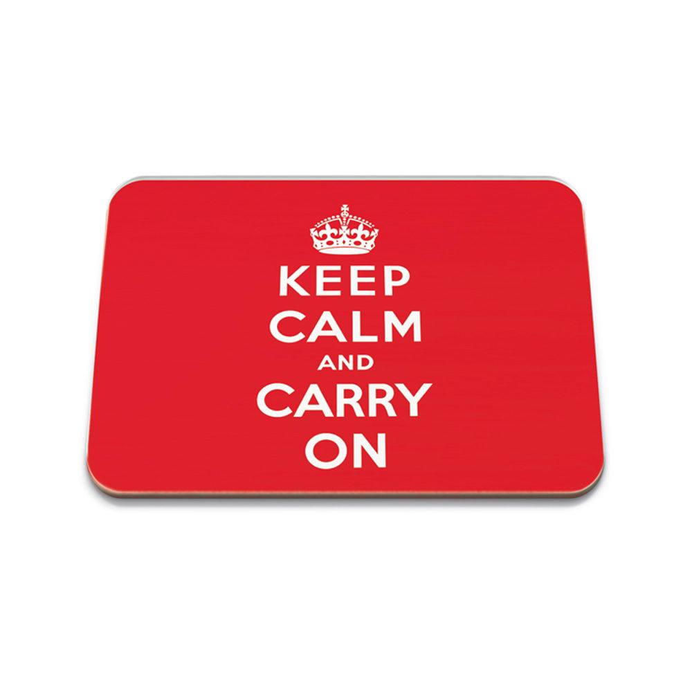 KEEP CALM MEDIUM GLASS WORKTOP PROTECTOR (CL) 40X30CM