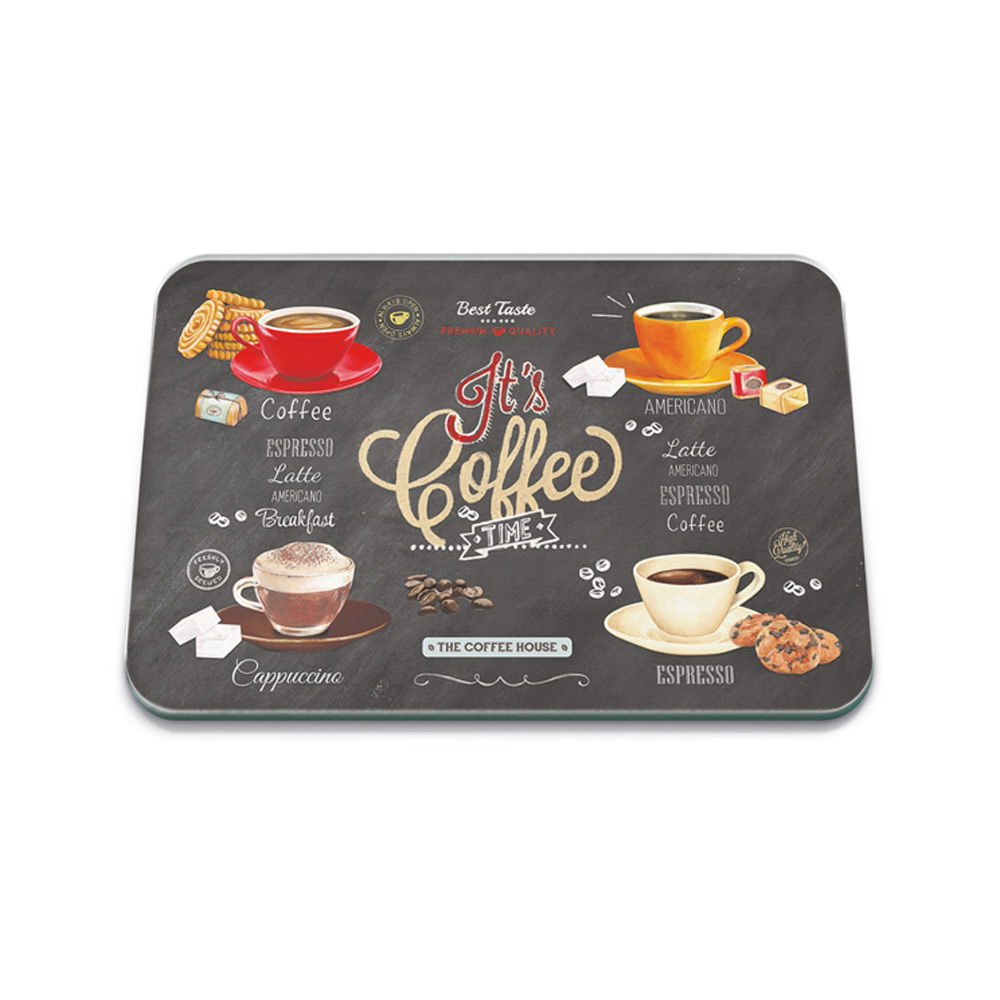 ARDESIA COFFEE TIME 40 x 30CM MEDIUM GLASS WORKTOP PROTECTOR