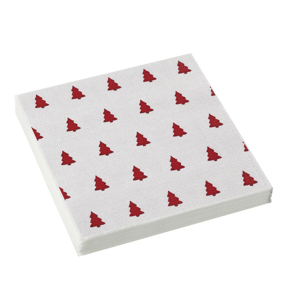 LINEN TREES RED NAPKINS