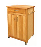 ####BUTCHER BLOCK CART W/FLAT DRS.