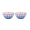 LE MURRINE PINK AND MARINE BLUE BOWLS 12.5CM DIA