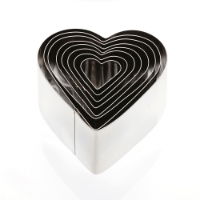 DEEP HEART COOKIE CUTTER SET 8PCS IN A TIN