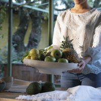 MILK WHITE CENTERPIECE/FRUIT BOWL