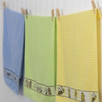 TERRY TEA TOWEL FARM 4 COLOURS (12 PACK)