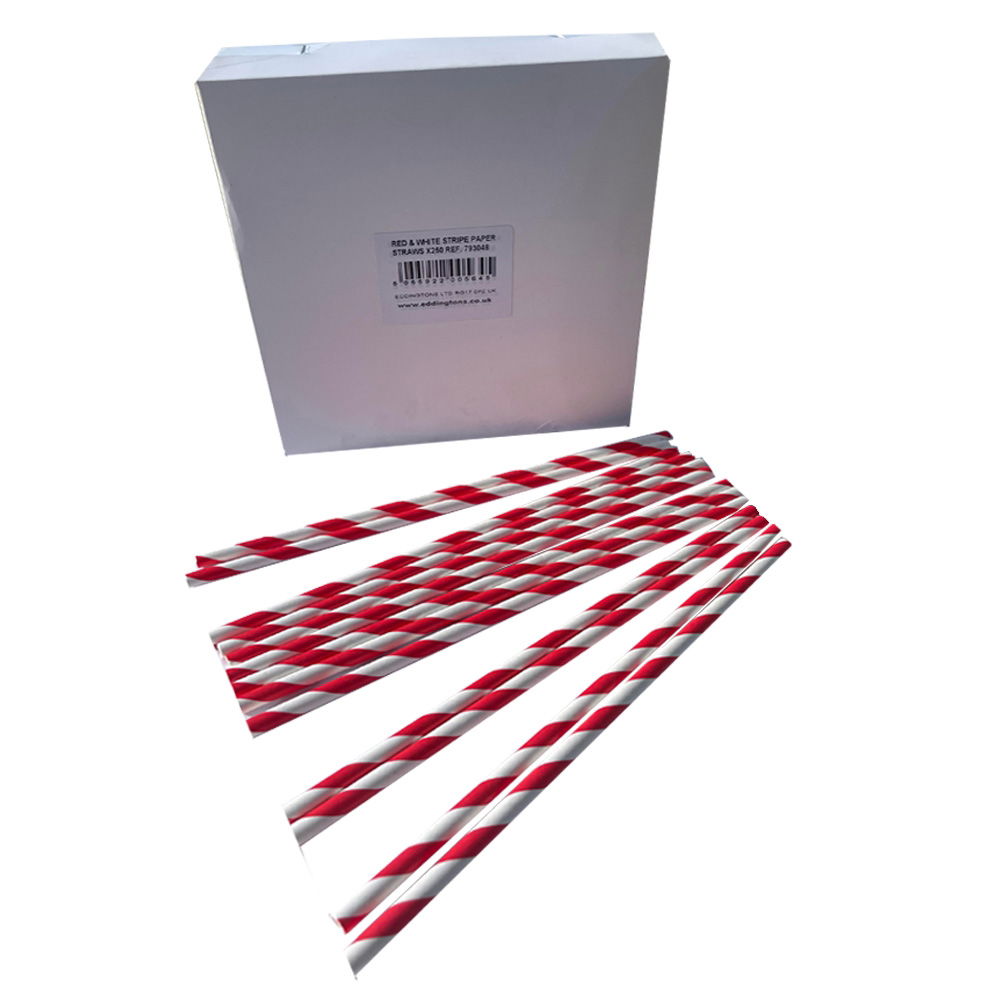 Red & White Paper Straws