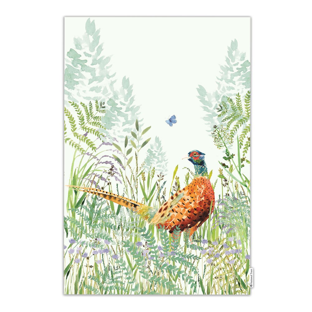 NATIONAL TRUST PHEASANT ORGANIC COTTON SINGLE TEA TOWEL