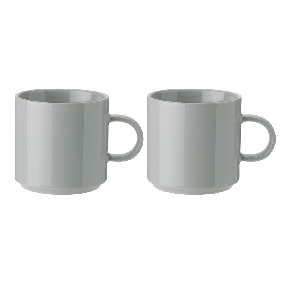 STELTON MUG SET OF 2 LIGHT GREY