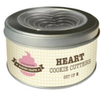 DEEP HEART COOKIE CUTTER SET 8PCS IN A TIN