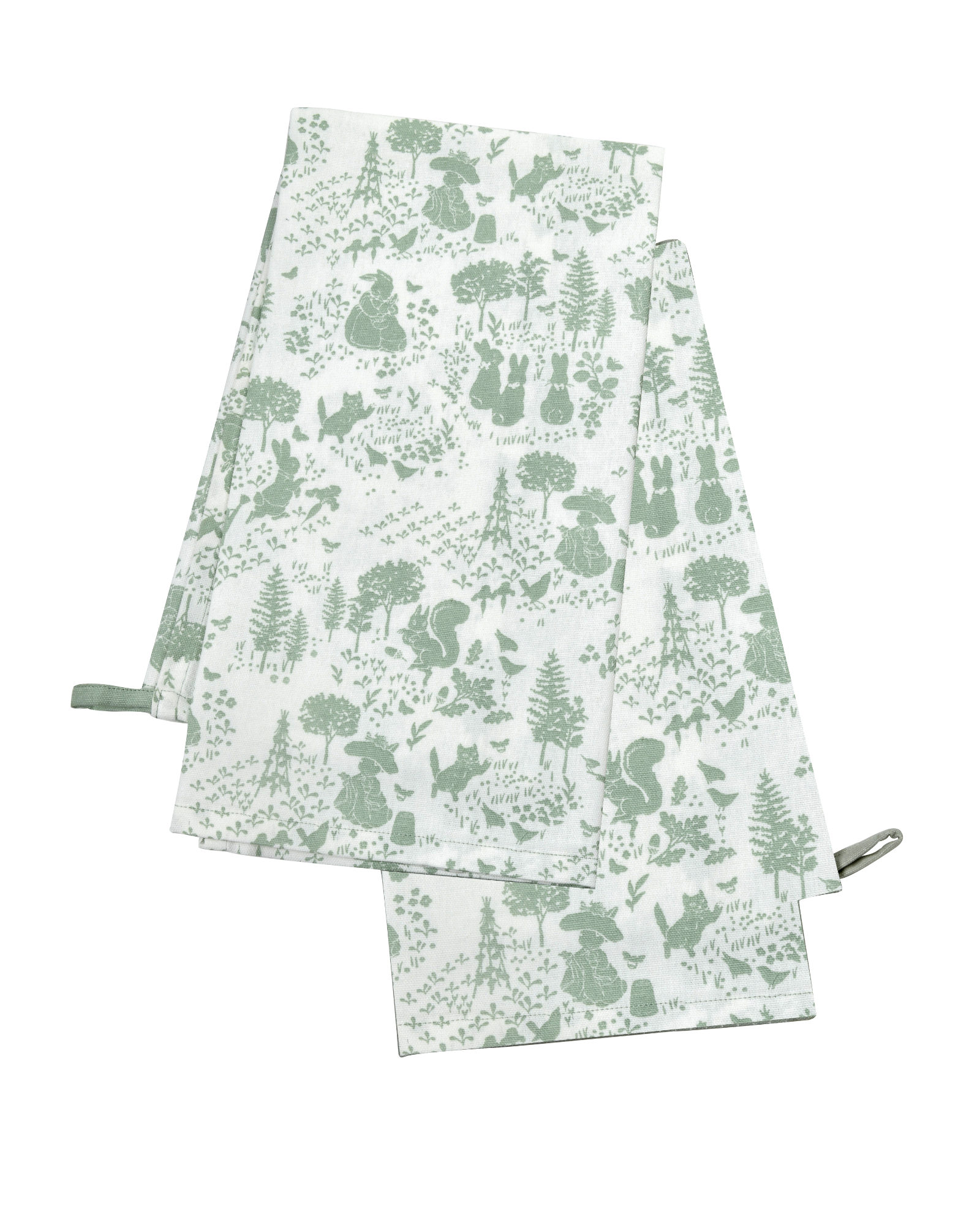 PETER RABBIT CLASSIC GREEN PATTERN COTTON TEA TOWEL