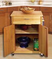 ####BUTCHER BLOCK CART W/FLAT DRS.